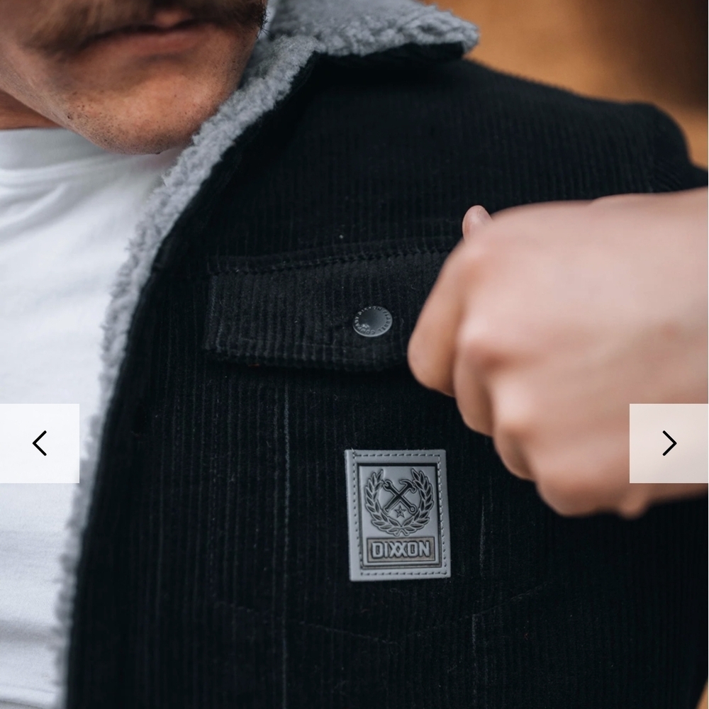 DIXXON Men's Black Corduroy Shirt Jacket